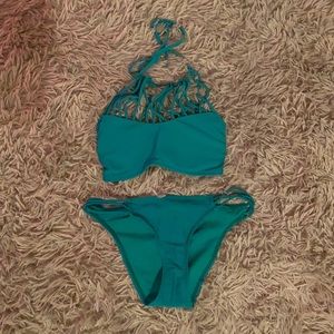 Xhilaration Greenish Teal Two-Piece Bikini.